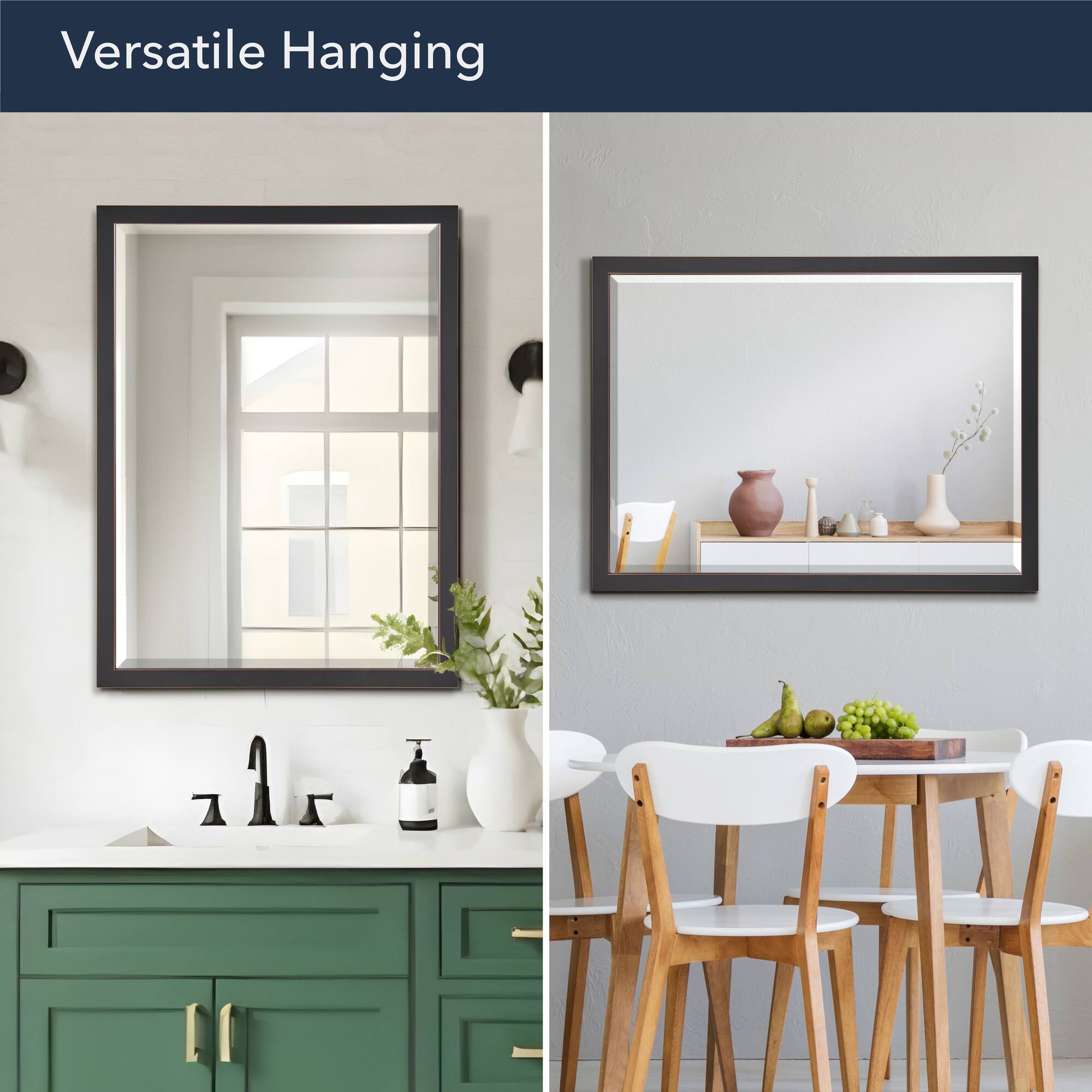 Head West Bronze Stainless Steel Beveled 30" x 40" Framed Accent Vanity Mirror